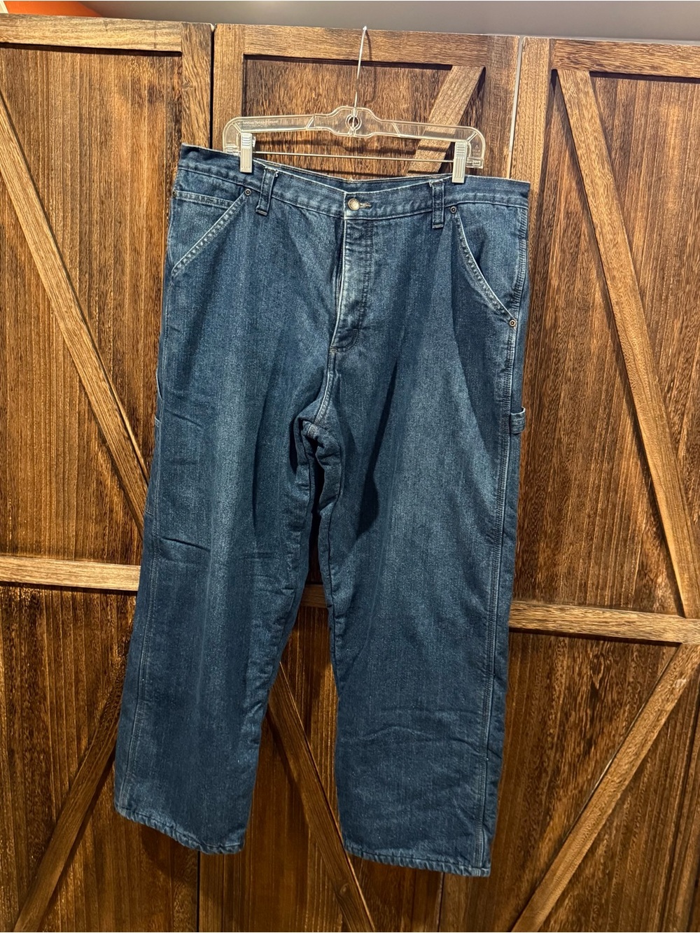 Wrangler Men's Dark Blue Denim Lined Jeans - 36x29